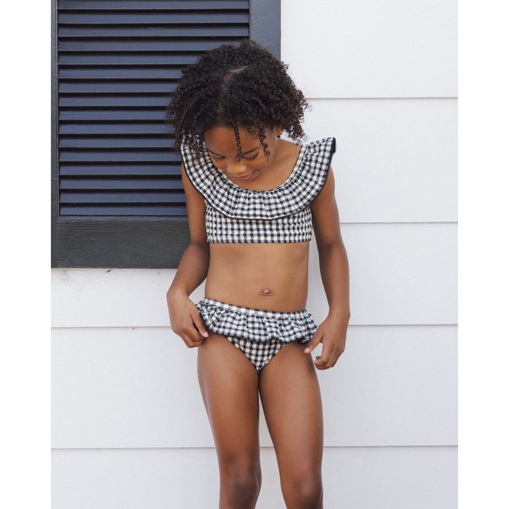 Rylee + Cru Margot Bikini - Black Gingham Swimwear Rylee + Cru