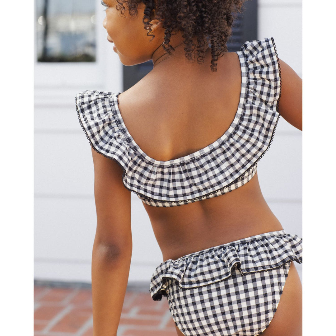 Rylee + Cru Margot Bikini - Black Gingham Swimwear Rylee + Cru