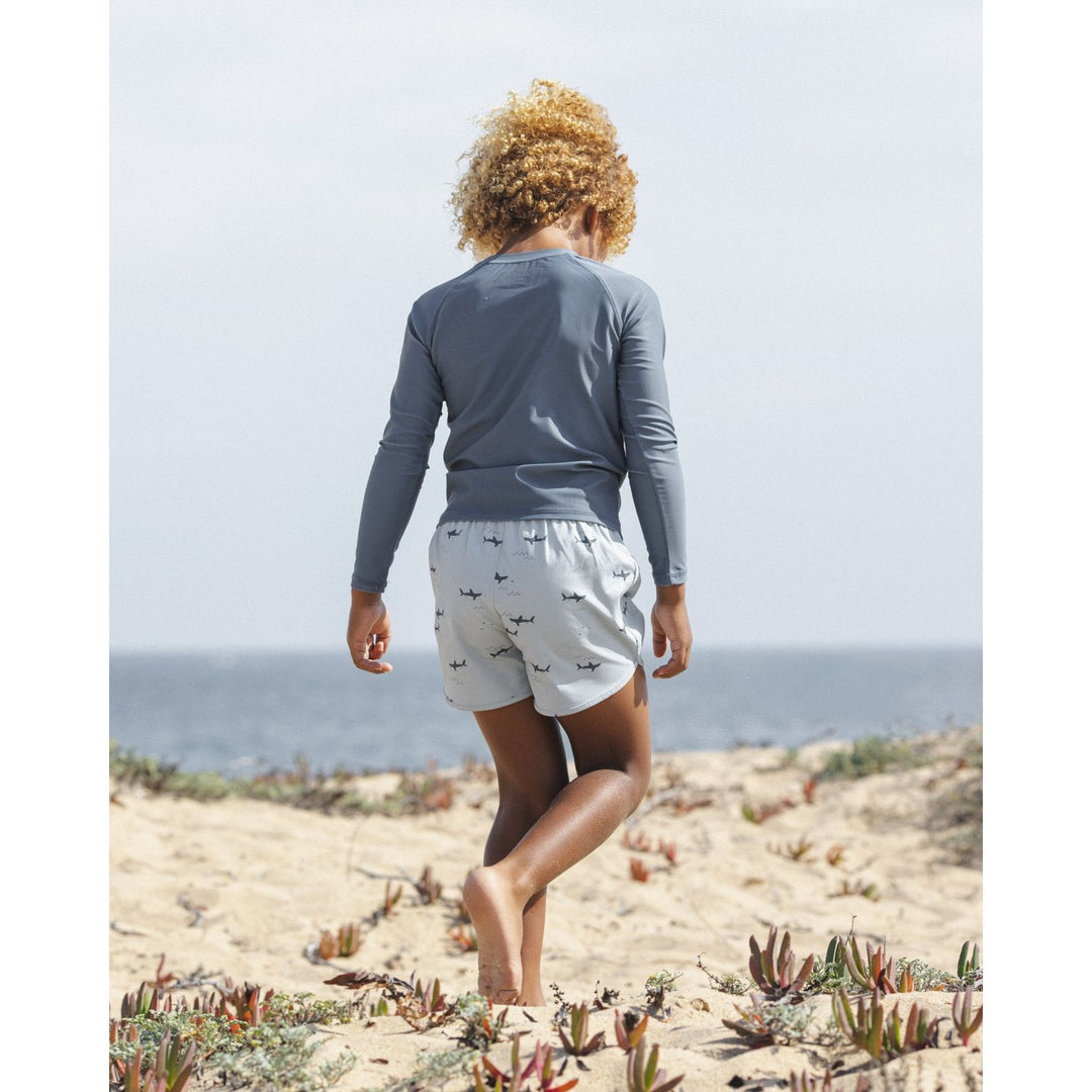 Rylee + Cru Long Sleeve Rashguard - Navy Swimwear Rylee + Cru