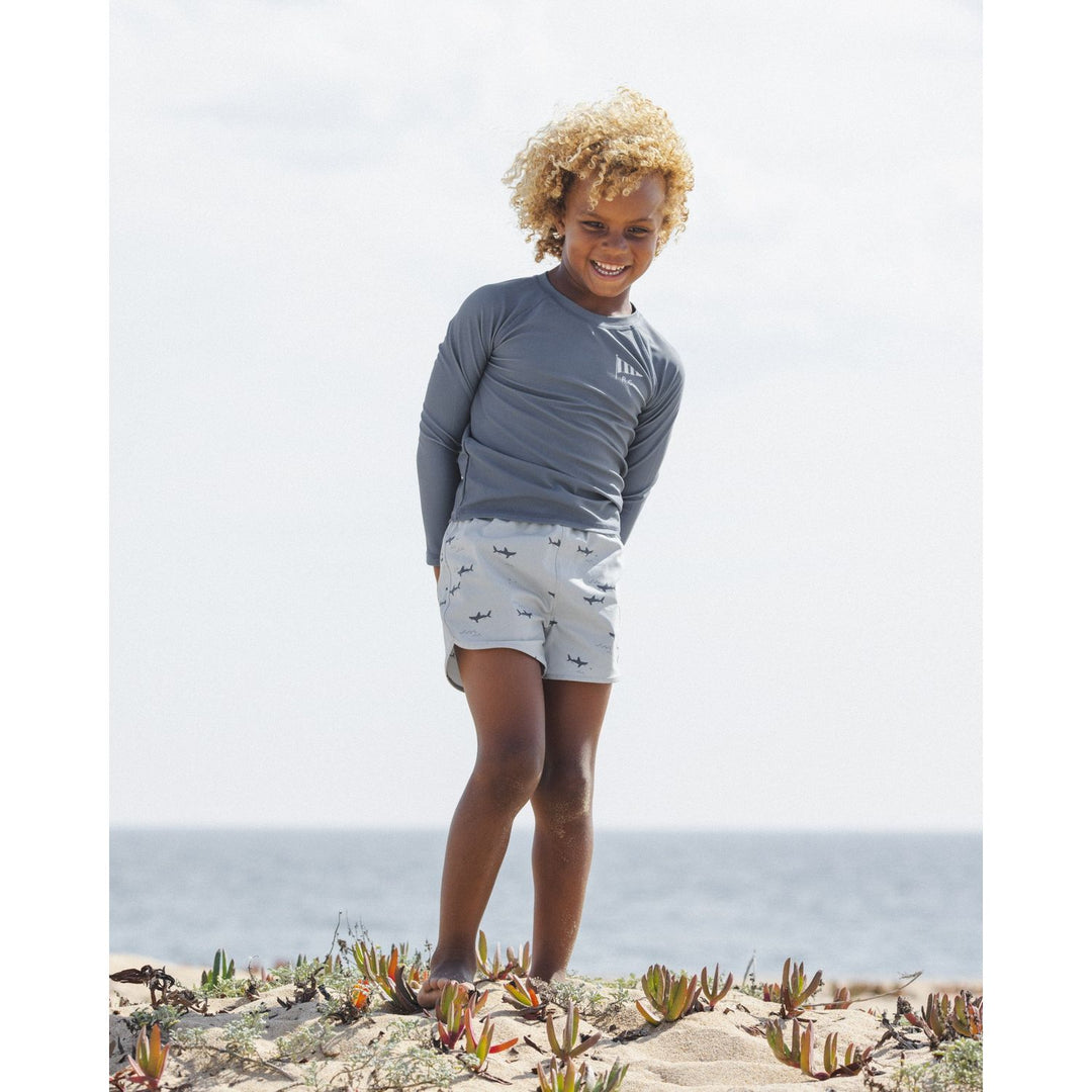 Rylee + Cru Long Sleeve Rashguard - Navy Swimwear Rylee + Cru
