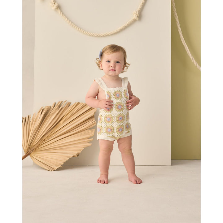 Rylee + Cru Crochet Romper - Citron Daisy Check Romper Rylee + Cru