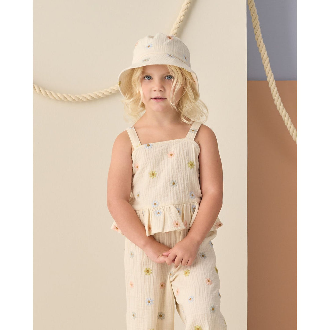Rylee + Cru Bucket Hat - Embroidered Daisies Baby & Toddler Hats Rylee + Cru