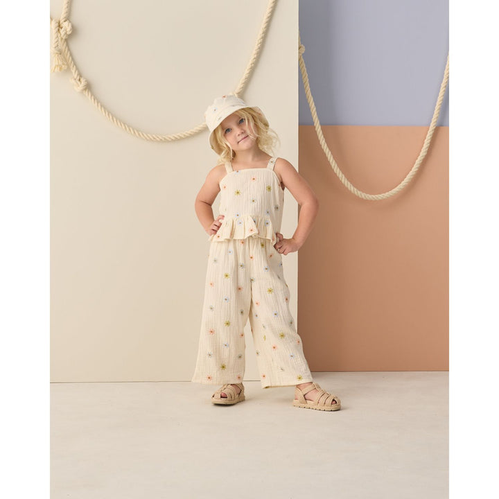 Rylee + Cru Kayli Set - Embroidered Daisies Tops & Bottoms Rylee + Cru