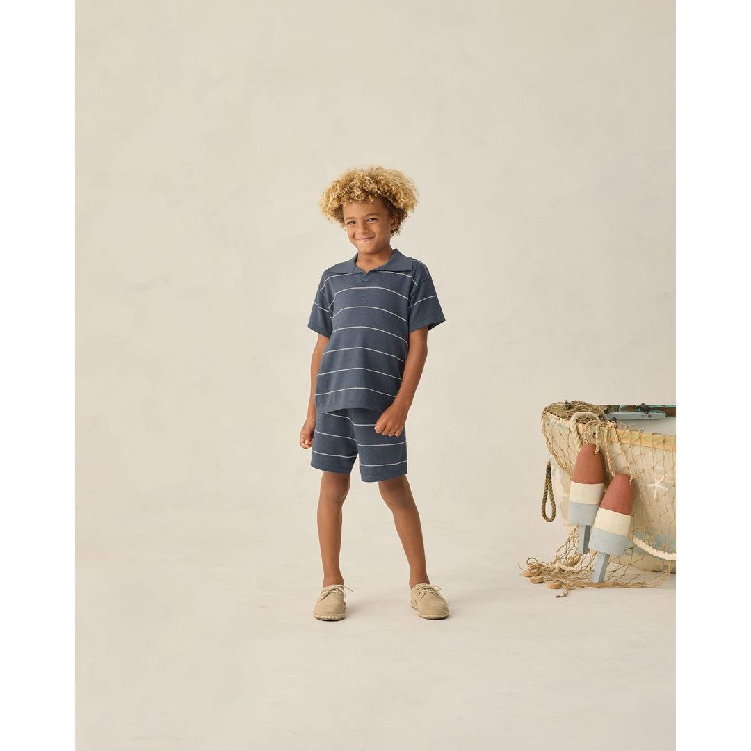 Rylee + Cru Chandler Knit Short - Navy Stripe Tops & Bottoms Rylee + Cru