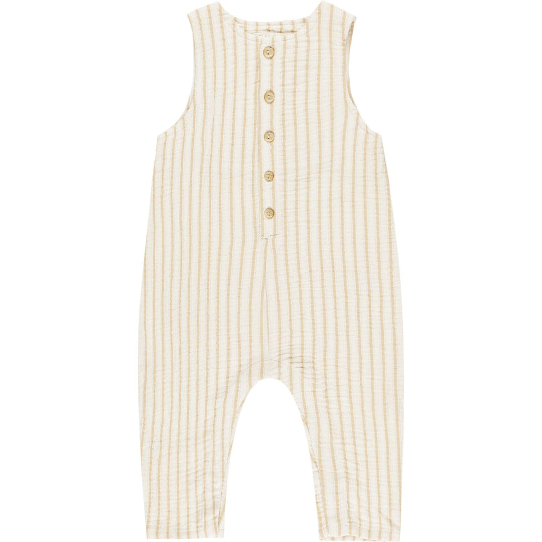 Rylee + Cru Button Jumpsuit - Marigold Stripe Jumpsuit Rylee + Cru