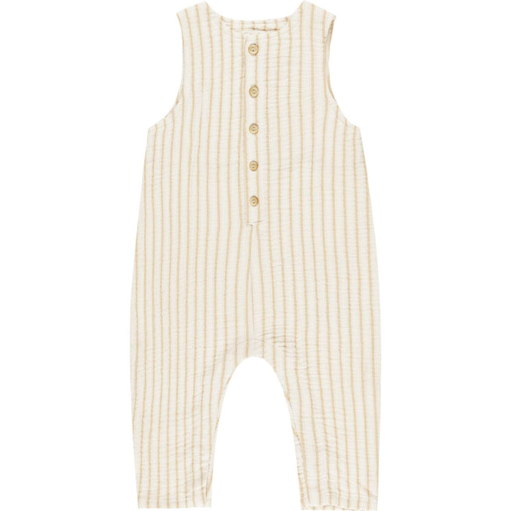 Rylee + Cru Button Jumpsuit - Marigold Stripe Jumpsuit Rylee + Cru