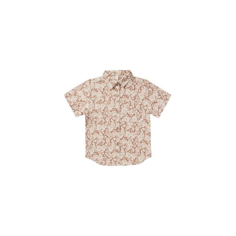Rylee + Cru Collard Short Sleeve Shirt - Plumeria Tops & Bottoms Rylee + Cru   
