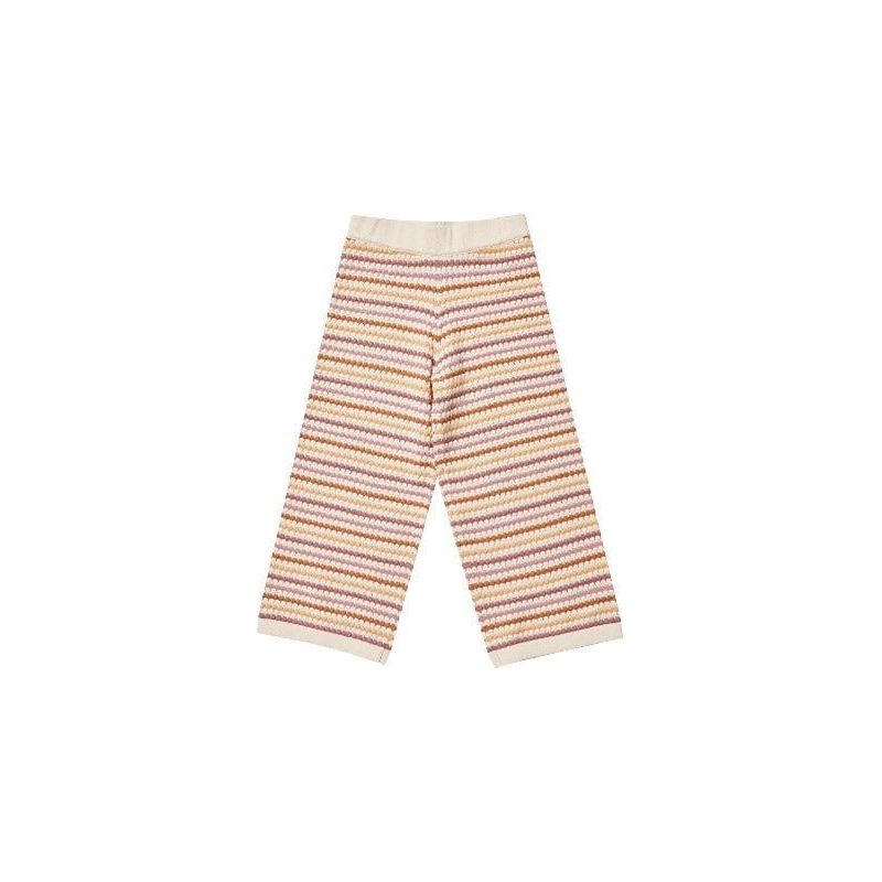Rylee + Cru Knit Wide Leg Pant- Honeycomb Stripe Tops & Bottoms Rylee + Cru   