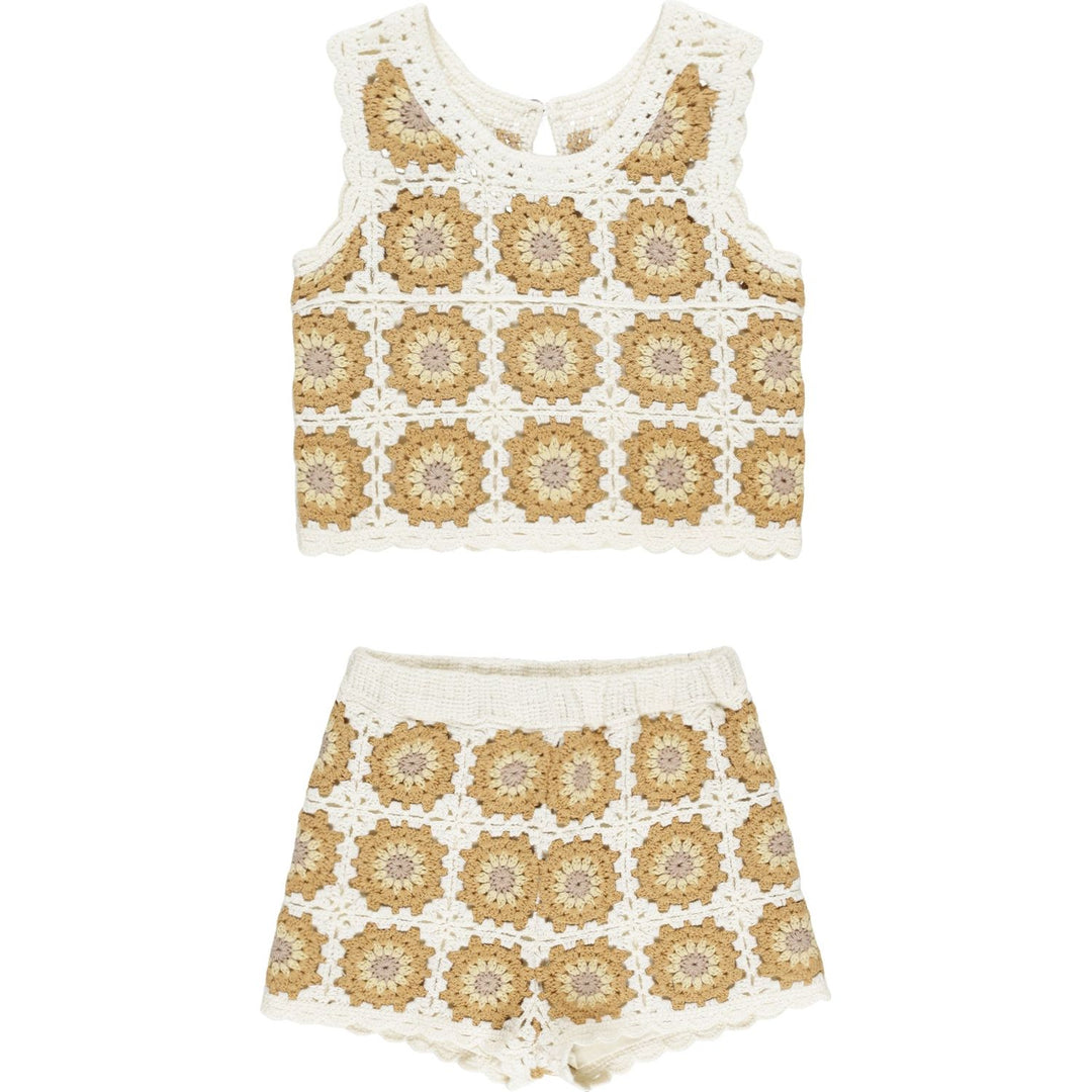 Rylee + Cru Crochet Tank Set - Marigold Daisy Tops & Bottoms Rylee + Cru