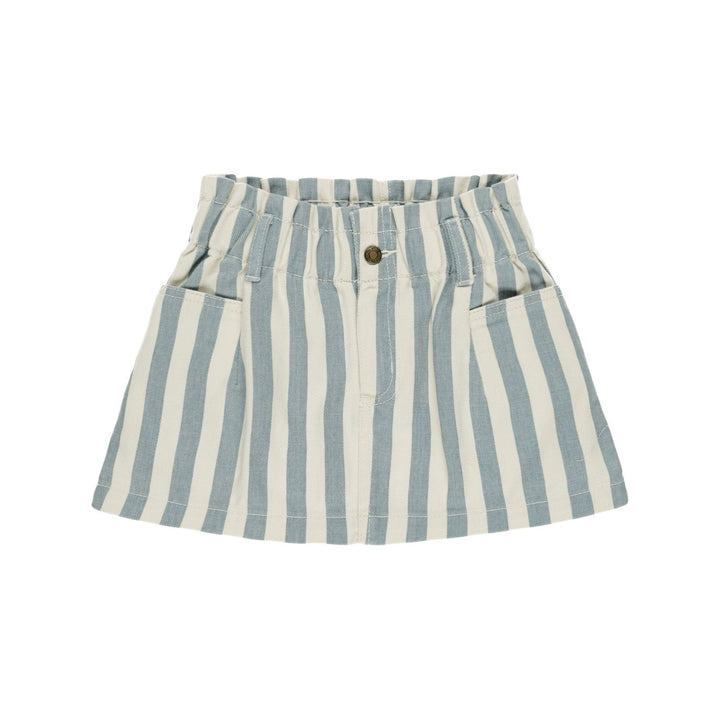 Rylee + Cru Denim Mini Skirt - Ocean Stripe Skirt Rylee + Cru