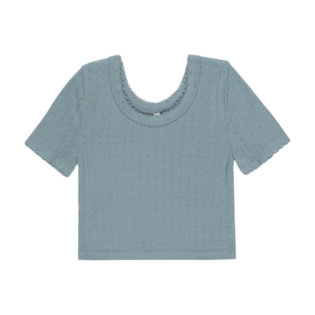 Rylee + Cru Pointelle Tee - Ocean Tops & Bottoms Rylee + Cru
