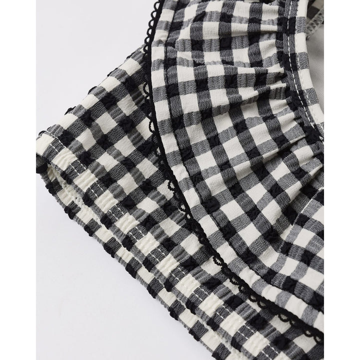 Rylee + Cru Margot Bikini - Black Gingham Swimwear Rylee + Cru