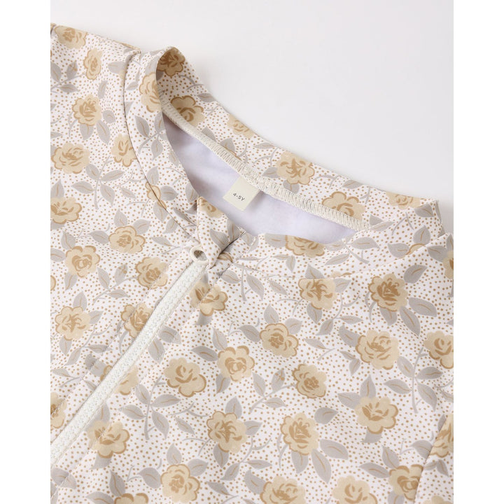 Rylee + Cru Crop Rashguard Set - Yellow Floral Swimwear Rylee + Cru