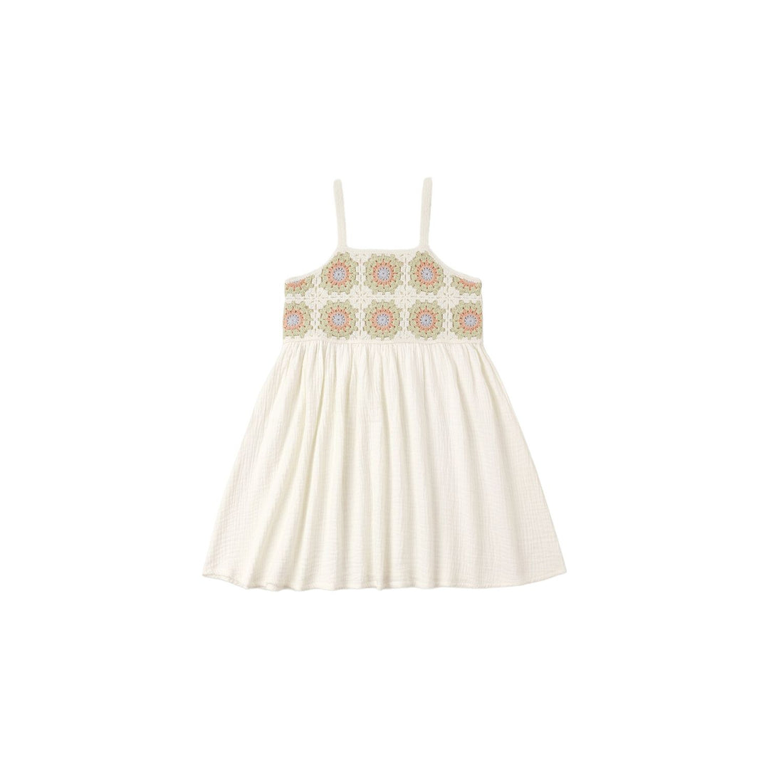 Crochet Sundress Citron Daisy Check 8-9Y