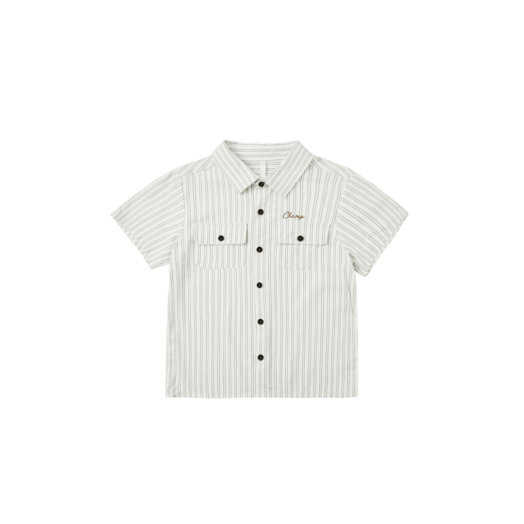Rylee + Cru Collared Shirt - Railroad Stripe Tops & Bottoms Rylee + Cru
