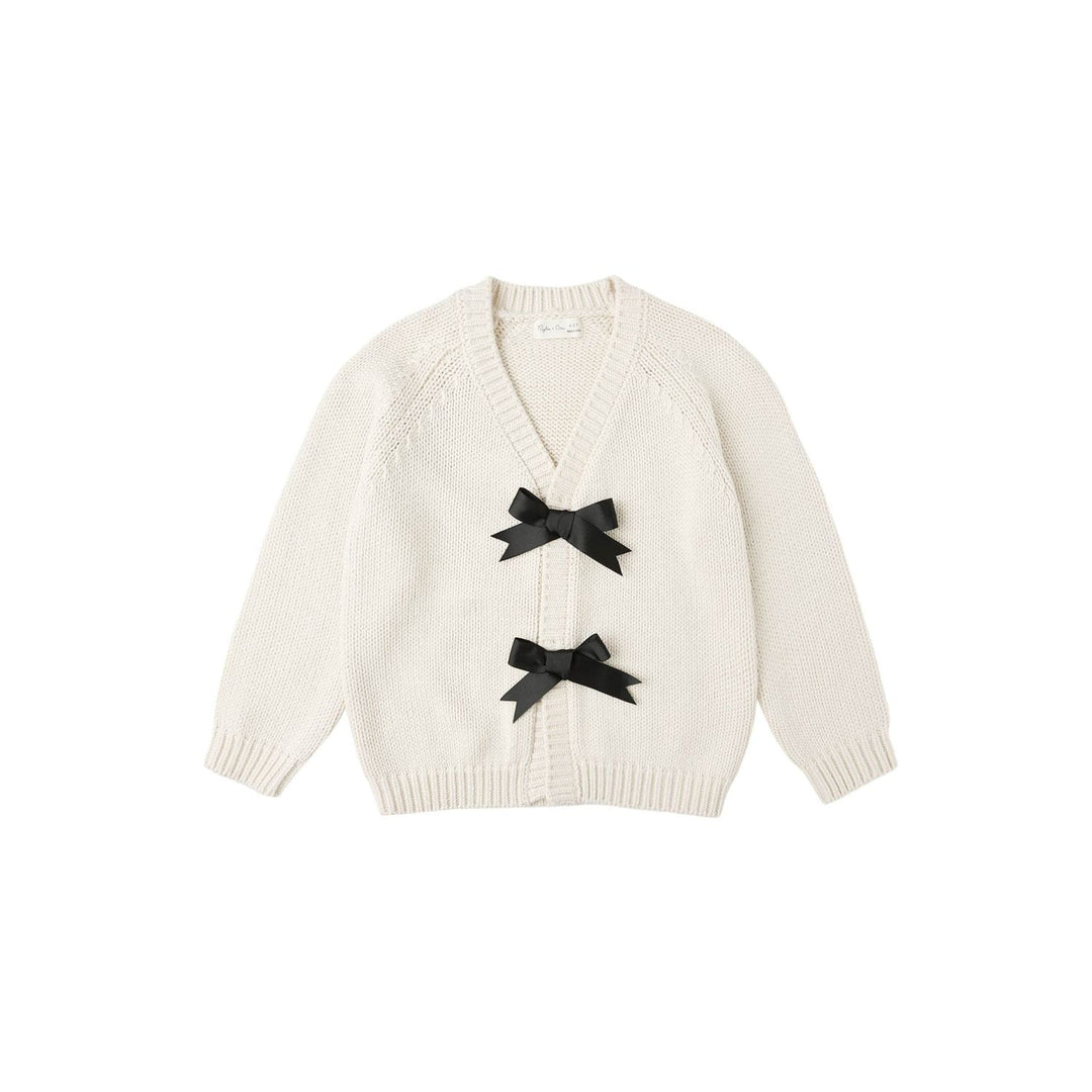Rylee + Cru Bow Cardigan - Natural Tops & Bottoms Rylee + Cru