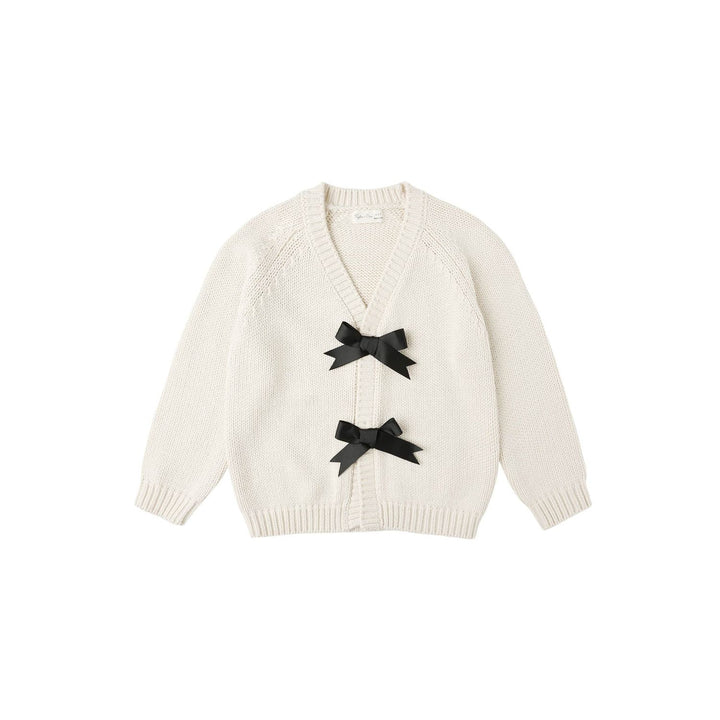 Rylee + Cru Bow Cardigan - Natural Tops & Bottoms Rylee + Cru