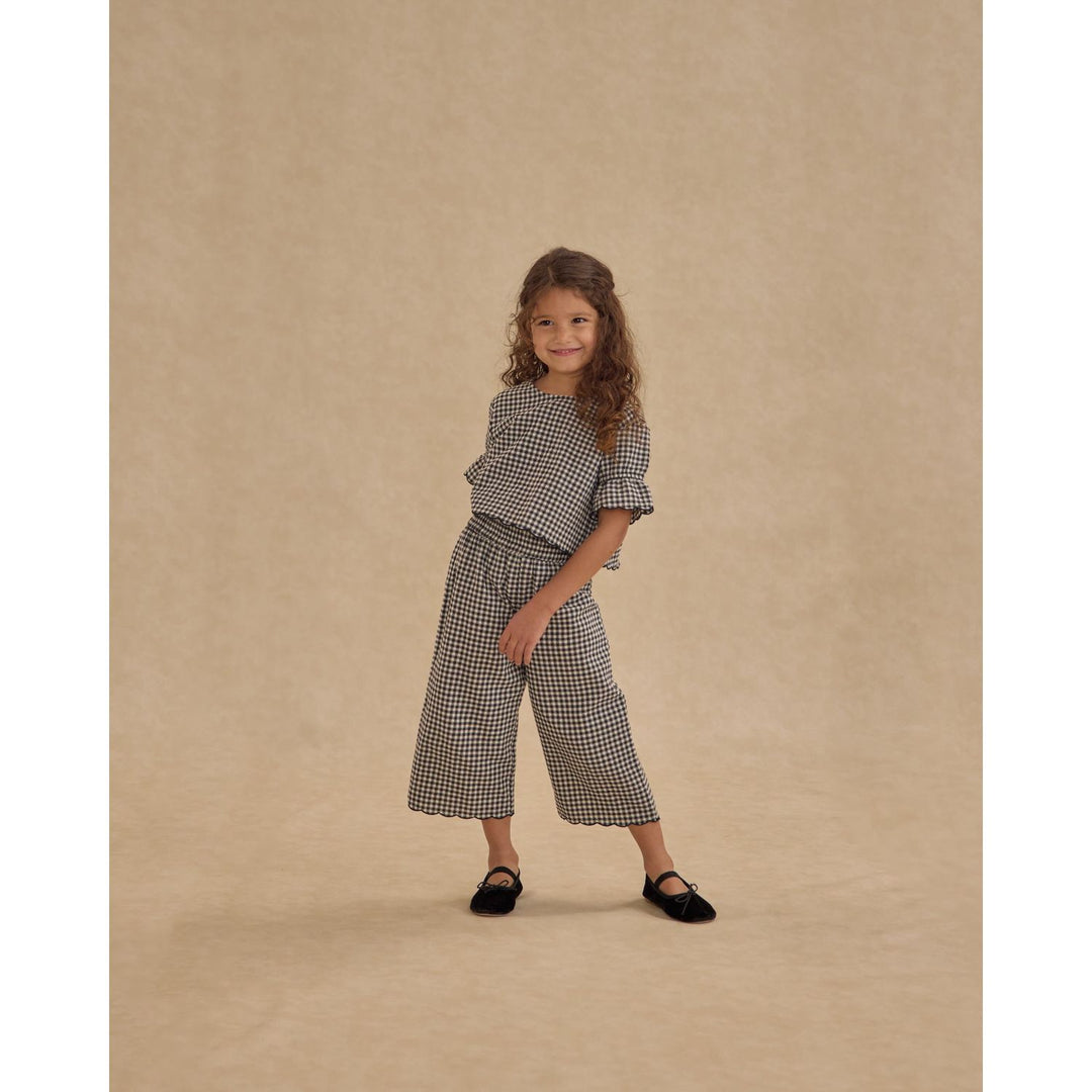 Rylee + Cru Wide Leg Pant - Black Gingham Tops & Bottoms Rylee + Cru