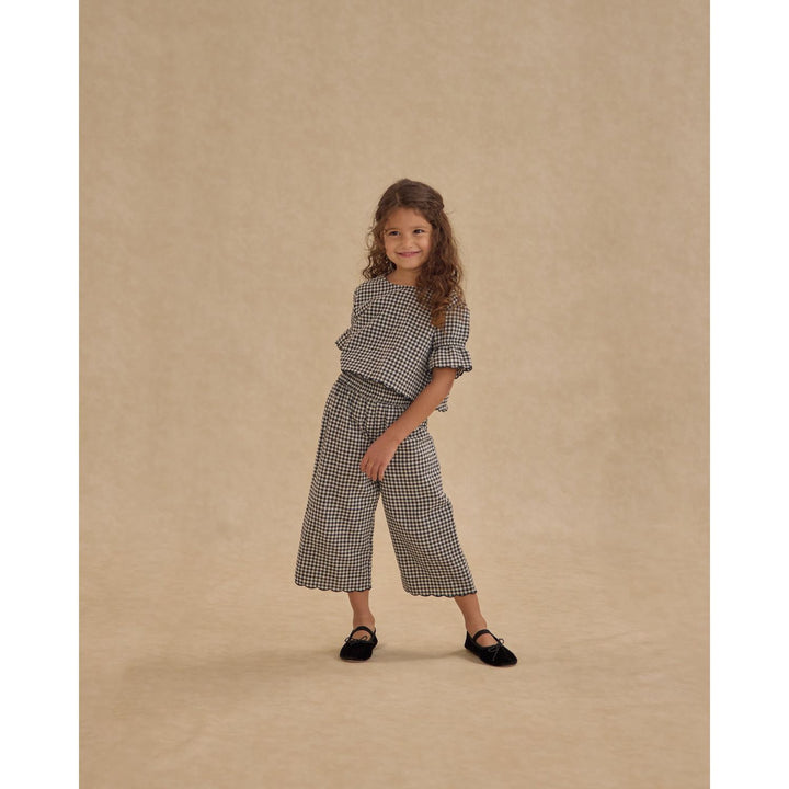 Rylee + Cru Wide Leg Pant - Black Gingham Tops & Bottoms Rylee + Cru
