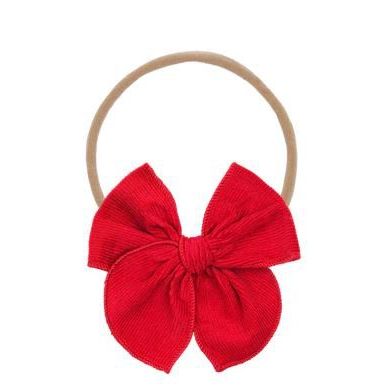 Lou Lou & Company - Heirloom Bow - Red Corduroy Headband