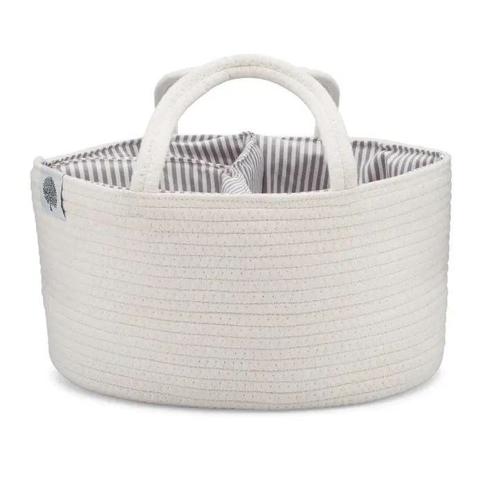 Parker Baby Company Rope Diaper Caddy - White Accessories & Laundry Parker Baby Co