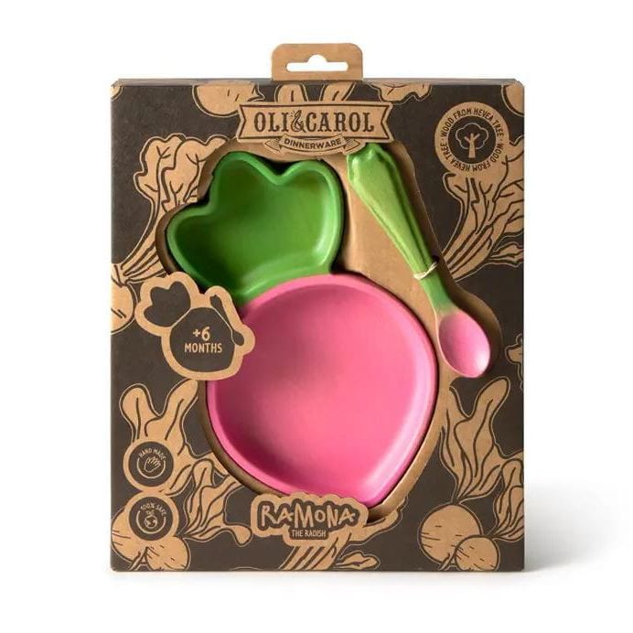 Oli & Carol Ramona the Radish Plate & Spoon Set Plates & Bowls Oli & Carol