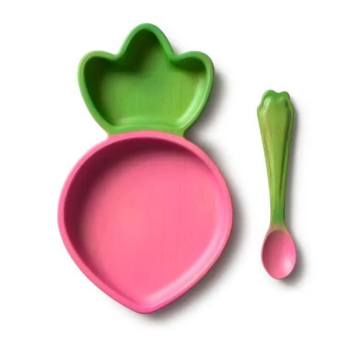 Oli & Carol Ramona the Radish Plate & Spoon Set Plates & Bowls Oli & Carol