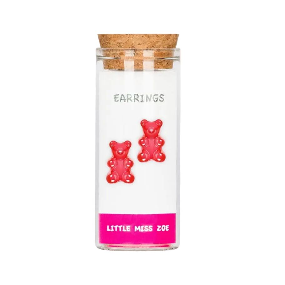 Little Miss Zoe Kids Sterling Silver Earrings- Red Gummy Bear Apparel Accessories Little Miss Zoe