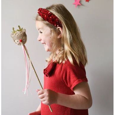 Rockahula Sequin Velvet Headband - Red