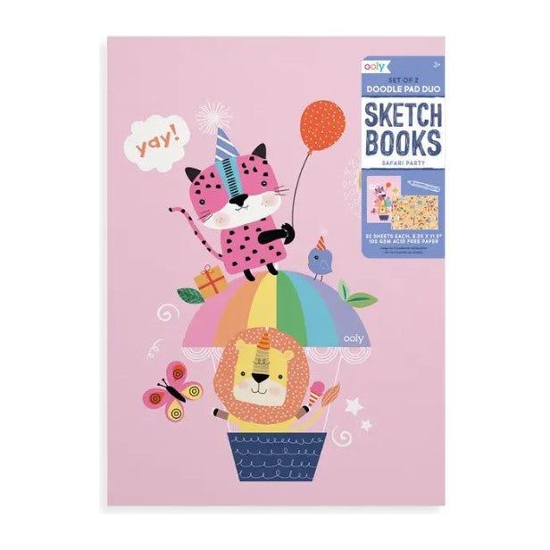 Ooly Doodle Pad Duo Sketchbooks: Safari Party - set of 2 Sketchbook Ooly   