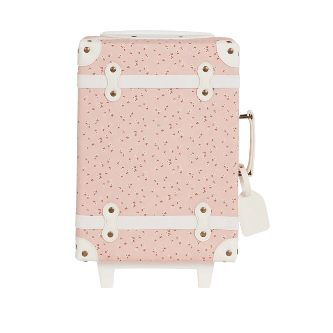 Olli Ella See-Ya Suitcase- Pink Daisies Suitcase Olliella   