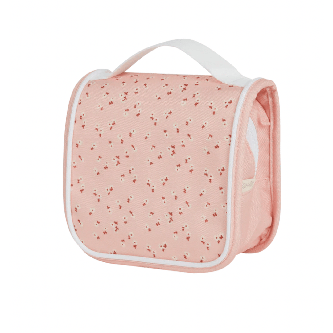 Olli Ella See-Ya Wash Bag- Pink Daisies Suitcase Olliella   