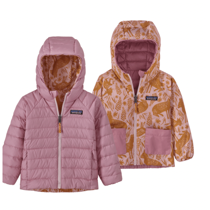 Fall 2023 Patagonia Baby Reversible Down Sweater Hoody Jackets Patagonia Mara Mara: Peaceful Pink 0-6M 