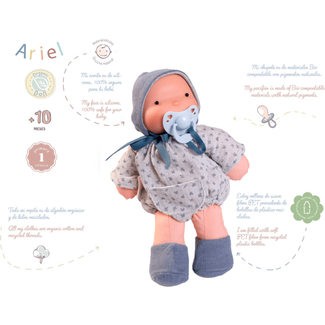 Antonio Juan Organic Doll Ariel Blue The Natural Baby Company