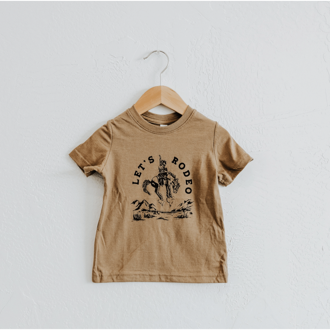 The Montana Scene- Let's Rodeo Toddler Tee, Coyote Brown Tops & Bottoms The Montana Scene 2T  