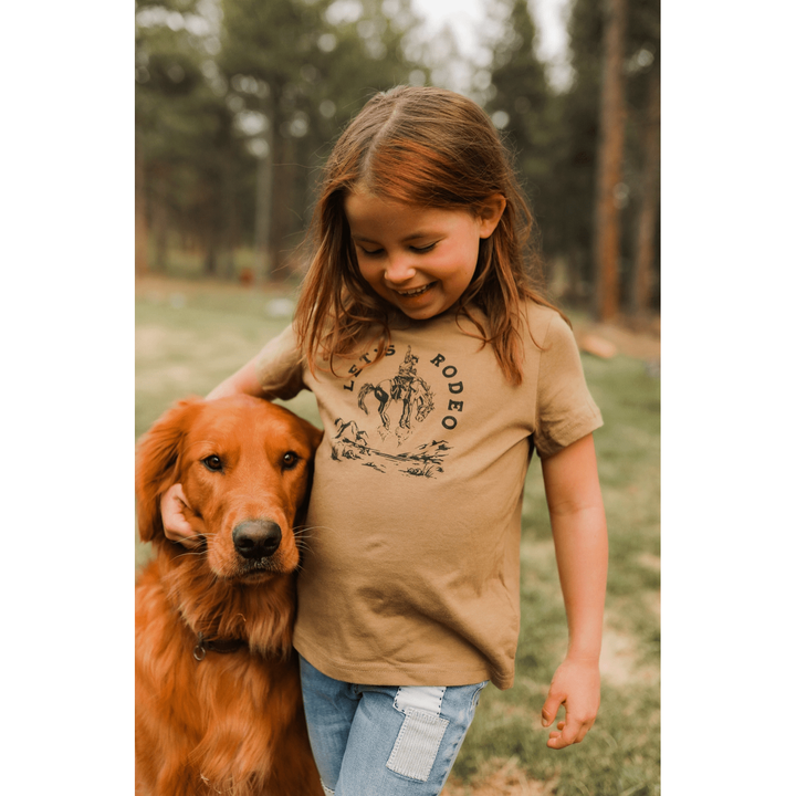 The Montana Scene- Let's Rodeo Toddler Tee, Coyote Brown Tops & Bottoms The Montana Scene   