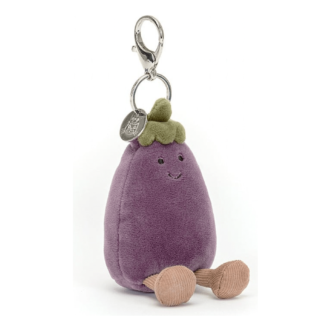 Jellycat Vivacious Eggplant Bag Charm Amuseable Jellycat   