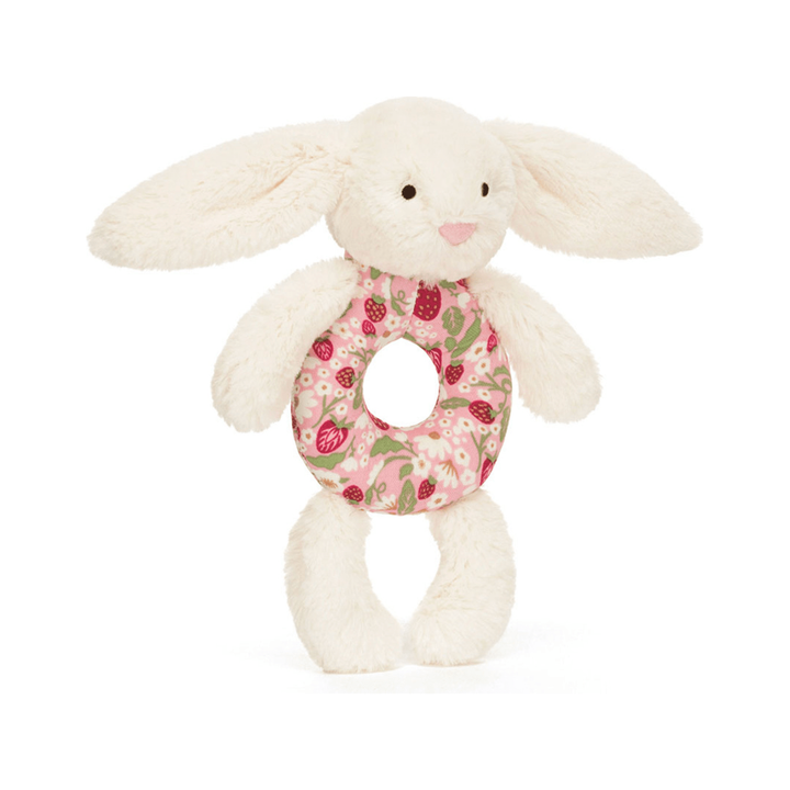 Jellycat Bashful Cream Bunny "Berry" Ring Rattle Baby Jellycat Jellycat