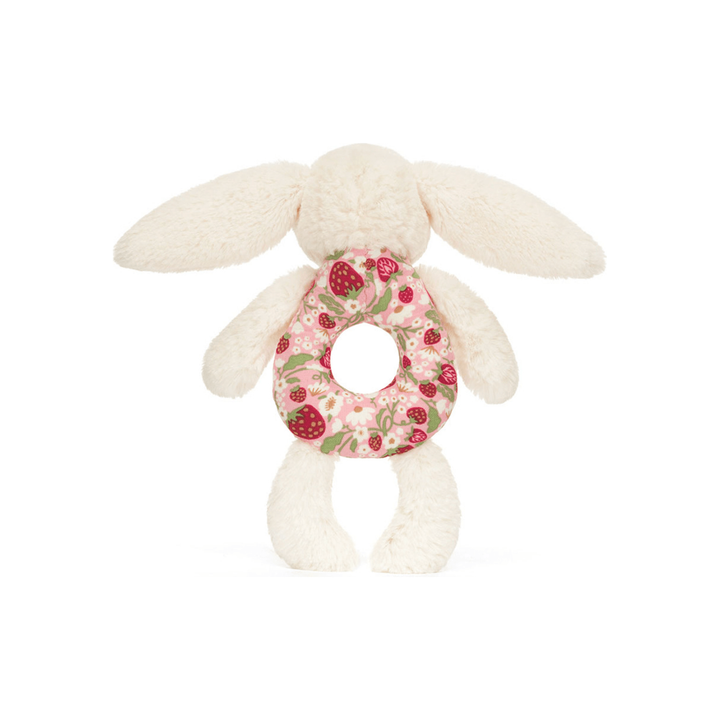 Jellycat Bashful Cream Bunny "Berry" Ring Rattle Baby Jellycat Jellycat