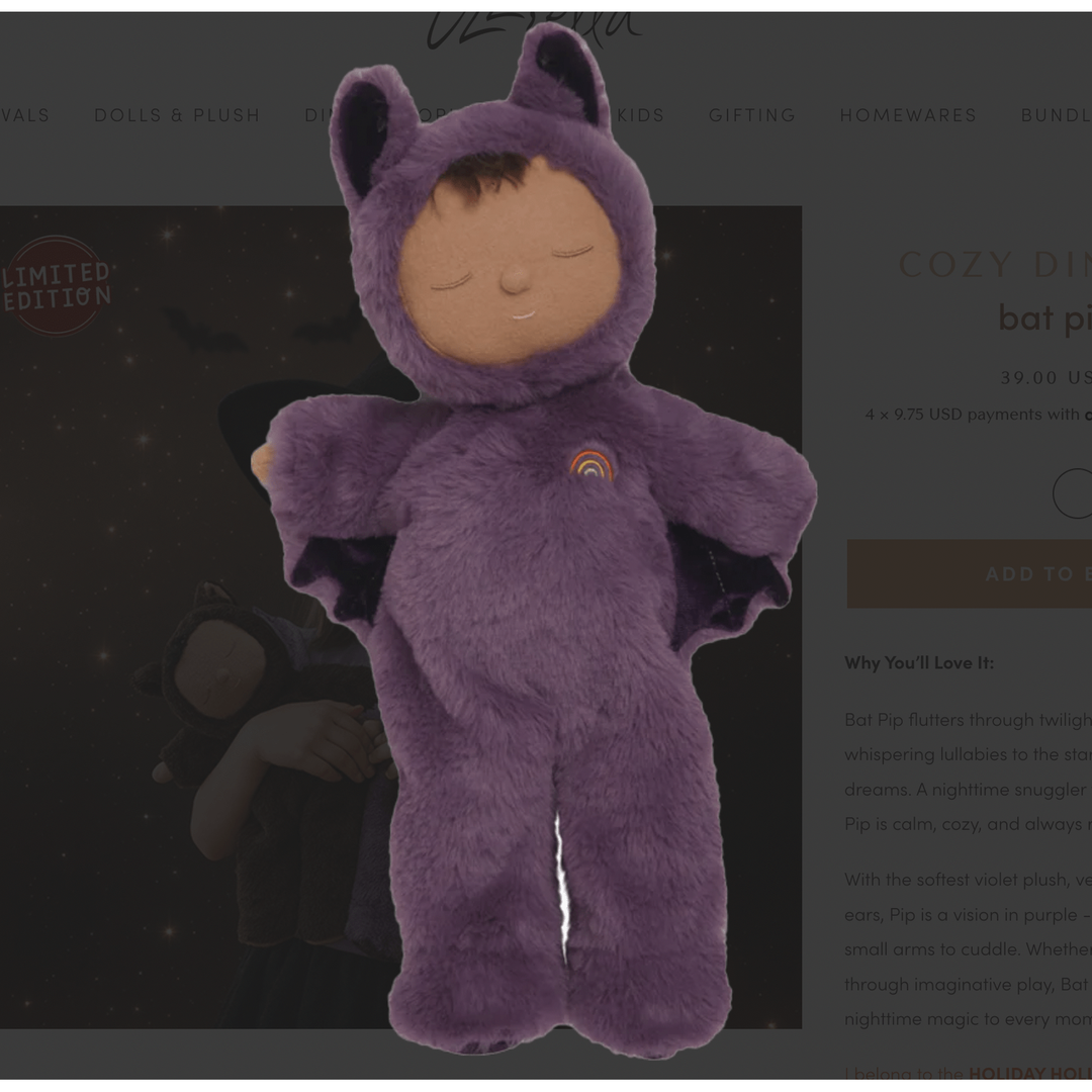 Olli Ella Cozy Dinkum Bat Pip Dolls Olliella