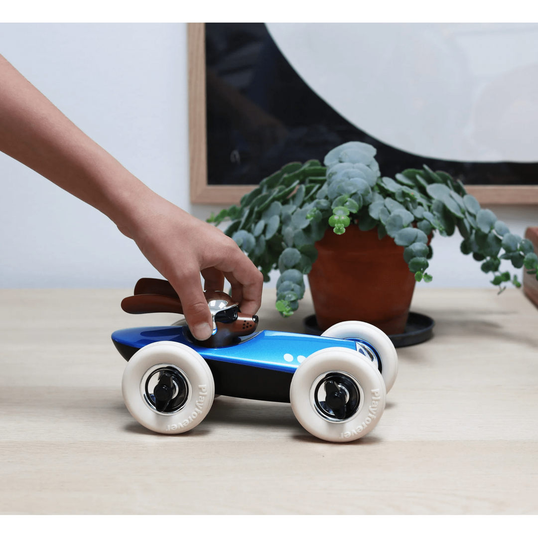 Playforever Rufus Blue Toy Car - The Natural Baby Co – The Natural Playforever Rufus Blue Toy Car - The Natural Baby Co – The Natural