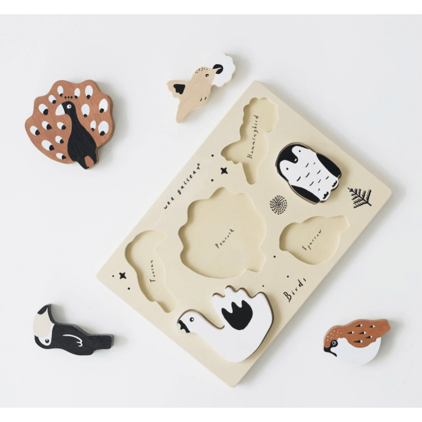 Wee Gallery Wooden Tray Puzzle - Birds Wooden Toys Wee Gallery   