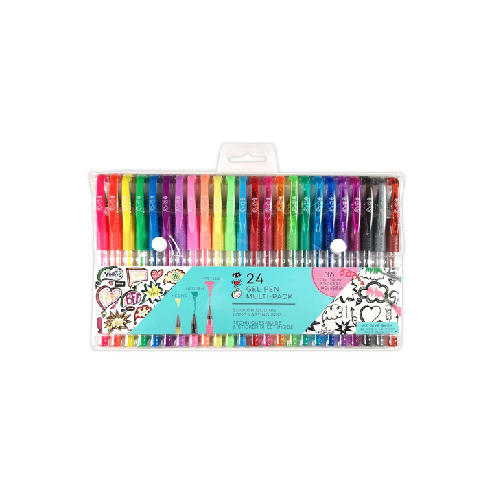 Bright Stripes 24 Gel Pens Multi Pack Markers Bright Stripes   