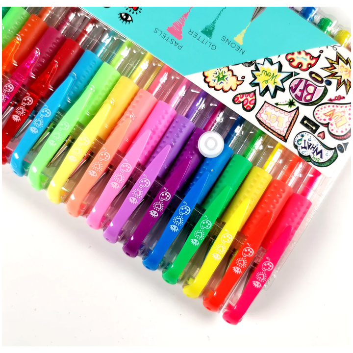 Bright Stripes 24 Gel Pens Multi Pack Markers Bright Stripes   