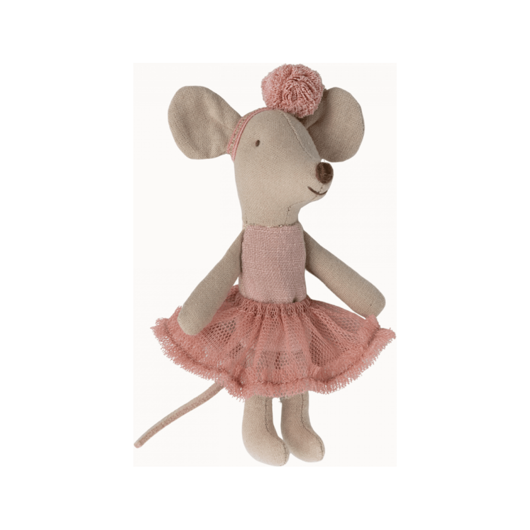 Maileg Ballerina Mouse Little Sister-Rose Mice Maileg   