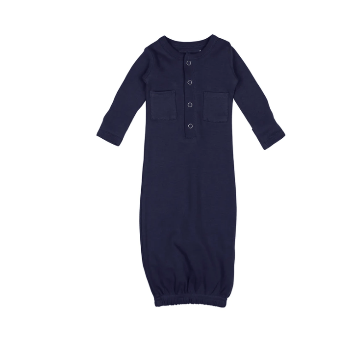 L'ovedbaby Organic Gown Baby Gown L'ovedbaby Newborn Navy 