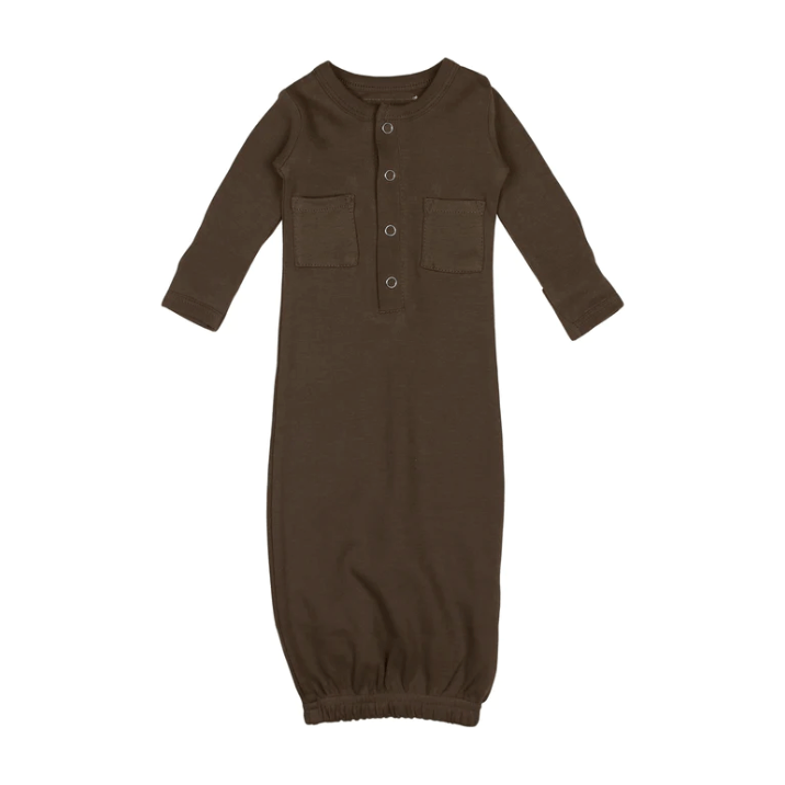L'ovedbaby Organic Gown Baby Gown L'ovedbaby Newborn Bark 