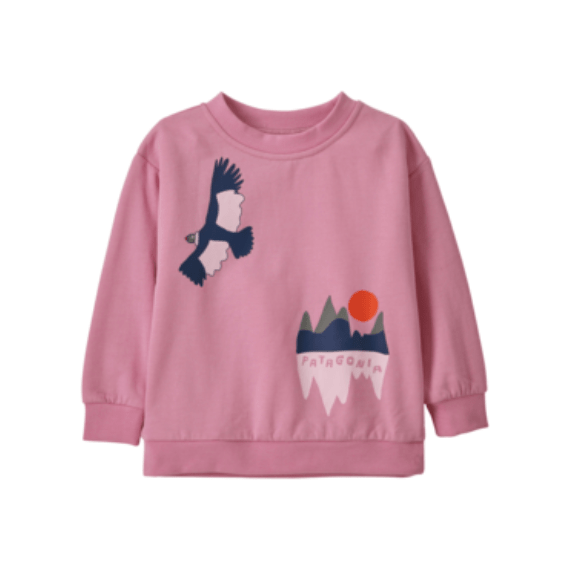Patagonia Spring 2024- Baby LW Crew Sweatshirt Sweatshirt Patagonia Condor Peaks: Planet Pink 0-6M 