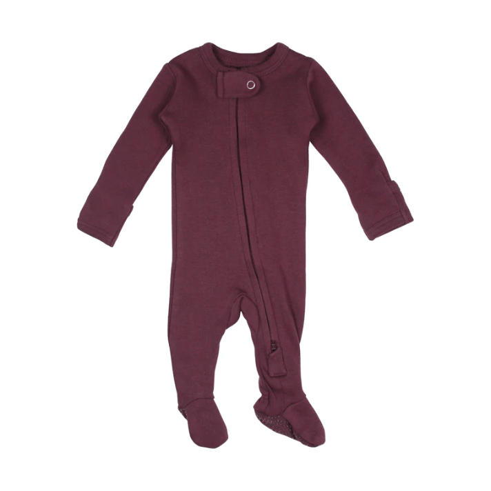 L'ovedbaby Organic 2-Way Zipper Footie Baby Gown L'ovedbaby Newborn Plum 