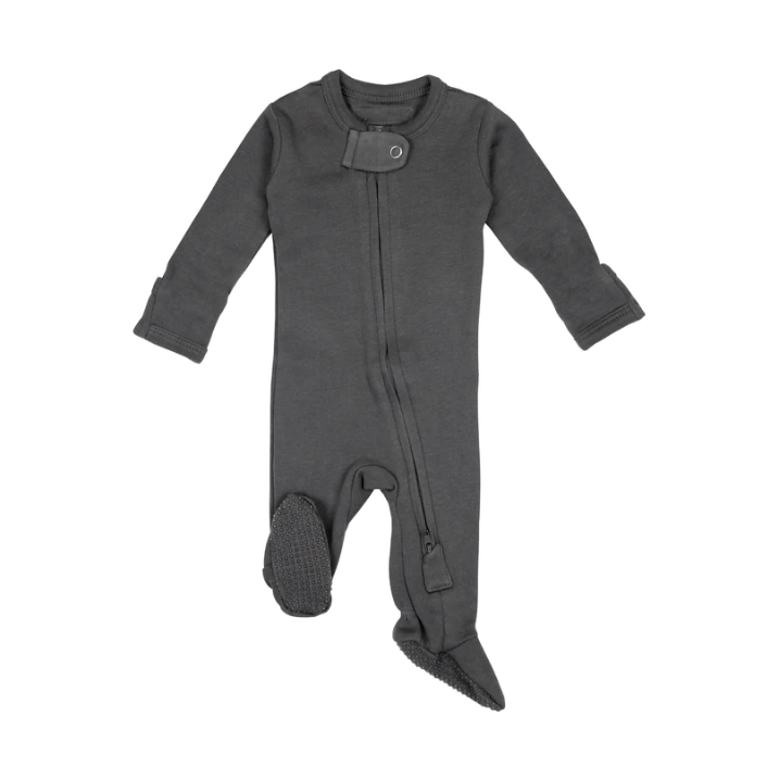 L'ovedbaby Organic 2-Way Zipper Footie Baby Gown L'ovedbaby Newborn Gray 